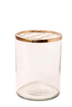 Load image into Gallery viewer, Large Glass &amp; Brass Flower Cylinder
