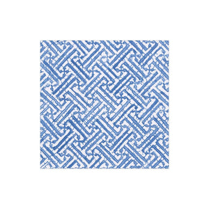 Caspari Blue Fretwork Paper Cocktail Napkins/Guest Towels