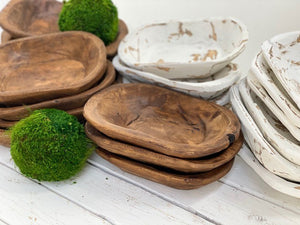 Petite natural Dough bowl-dark wood