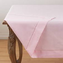 Load image into Gallery viewer, Lifestyle Pink Hemstitch Tablecloth - 70 x 120
