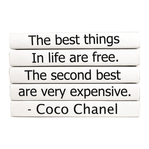 Coco Chanel "The best things..... Quotes Stacking Books - 5 in a set