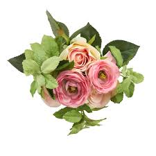 Rose Ranunculus Instant Bouquet - Pink - 3.5" x 9"