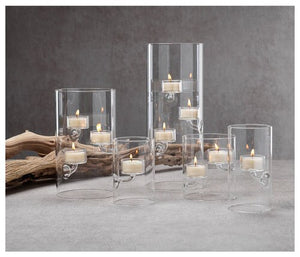 Small Suspended Glass Tealight Hurricane Holder - 1 Candle