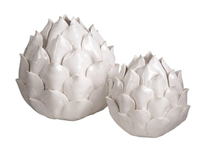 Small Ceramic White Artichoke