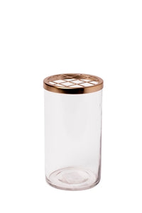 Small Glass & Brass Flower Cylinder