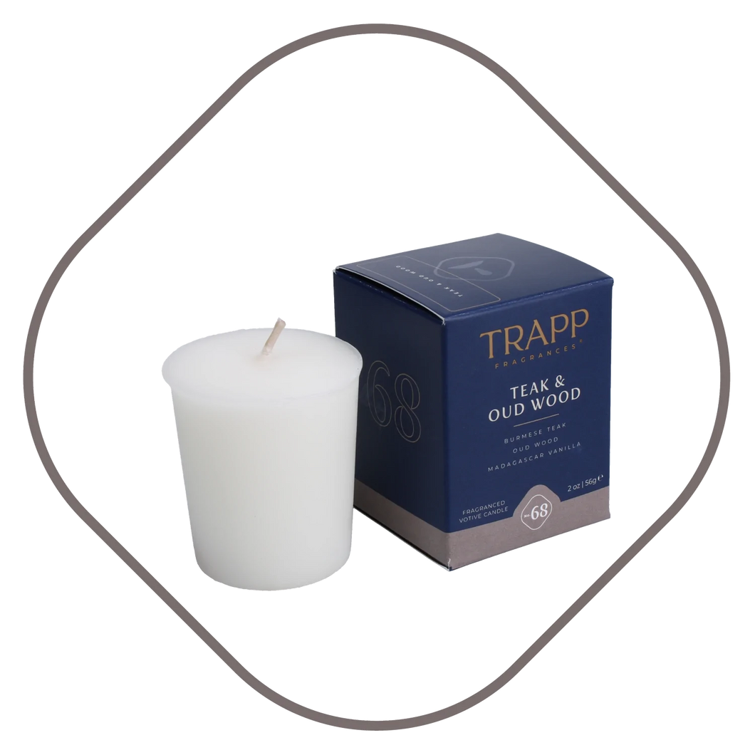 Trapp Fragrances No. 68 Teak & Oud Wood Votive Candle - 2 oz