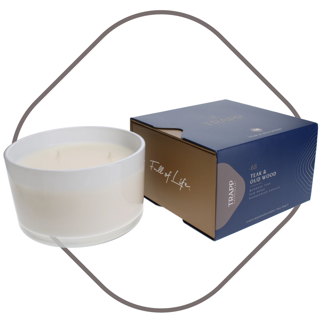 Trapp Fragrance No. 68 Teak & Oud Wood 3-Wick Candle - 16oz