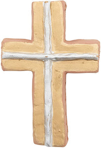 Terra-Cotta Cross "Glory Be To God", Gold & Silver Finish