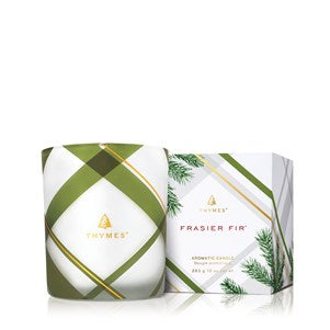 Frasier Fir Med. Frosted Plaid Candle