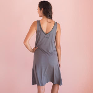 Faceplant Bamboo V-Neck Nightshirt - Earl Grey