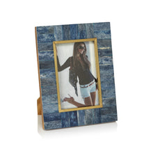 Load image into Gallery viewer, Blue Bone Frame w/Gold Trim
