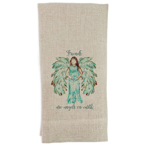 Friends are Angels on Earth Tea Towel