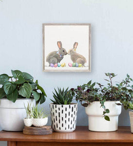 Easter Bunnies Mini Framed Canvas