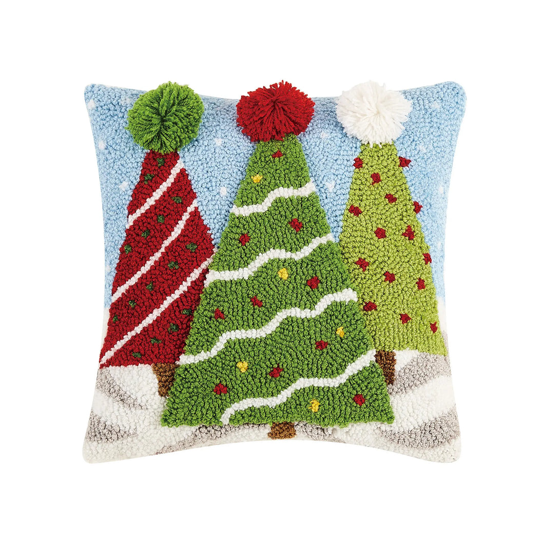 Christmas Trees Hook Pillow - 14 x 14