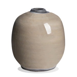 Earth Toned Glazed Ceramic Vase - 9.5"H