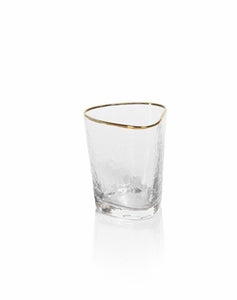 Aperitivo Triangular On the Rocks Glass - Clear w/ Gold Rim