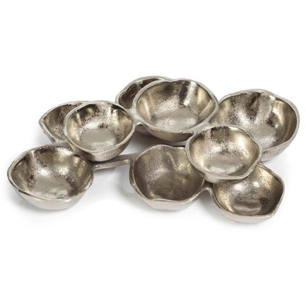 Small Cluster of 9 Serving Bowls - Silver
