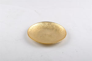 Glass Gold Leaf Bread Plate