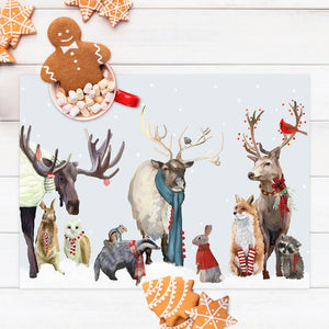 Holiday Christmas Bunch Vinyl Placemat