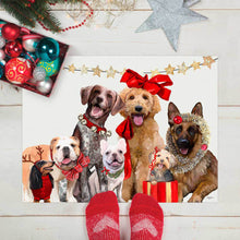 Load image into Gallery viewer, Festive Puppy Pack Vinyl Floorcloth 30x22.5
