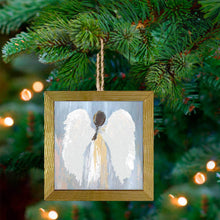 Load image into Gallery viewer, Graceful Brunette Angel Embellished Wooden Framed Ornament
