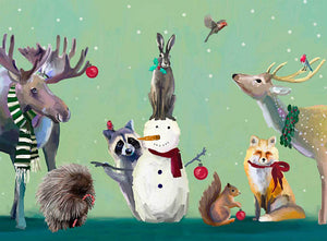 Holiday Snowman & Wonderous Animals Vinyl Placemat