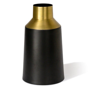 Stylish Modern Brushed Gold & Black Vase