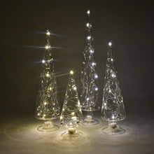 Load image into Gallery viewer, LED Glass Tree w/ Silver Beads
