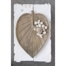 Load image into Gallery viewer, Hand Carved Mango Wood Leaf Shaped Tray

