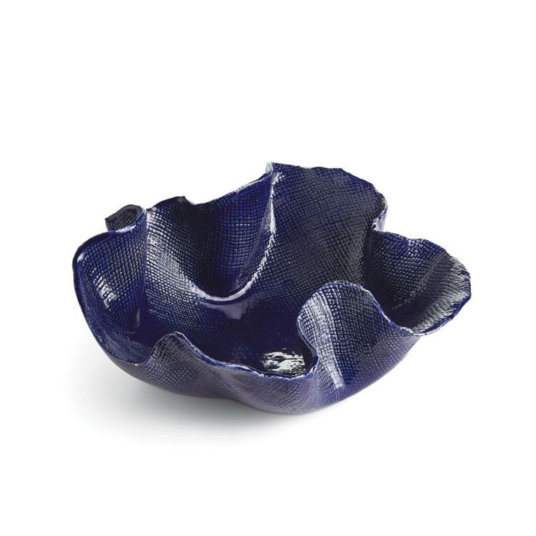 Italian Clay Round Decorative Tray - Blue