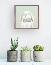 Load image into Gallery viewer, Pastel Plaid Bow-Tie Bunny Mini Framed Canvas
