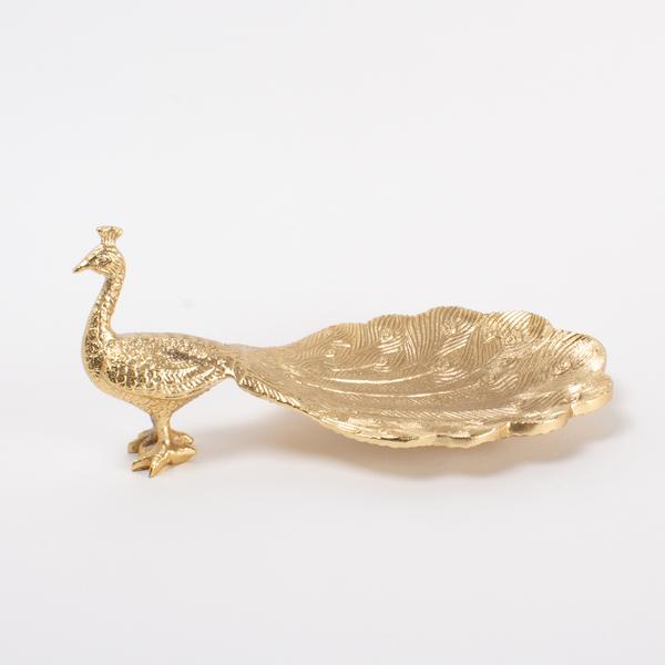 Gold Peacock Trinket Dish