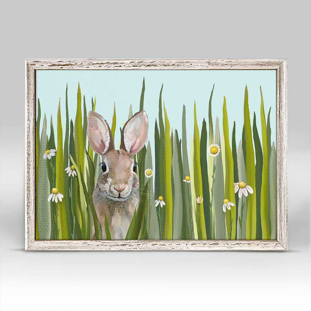 Spring Bunny Blue Skies Mini Framed Canvas