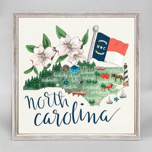 State of North Carolina Map Canvas - 6 x 6