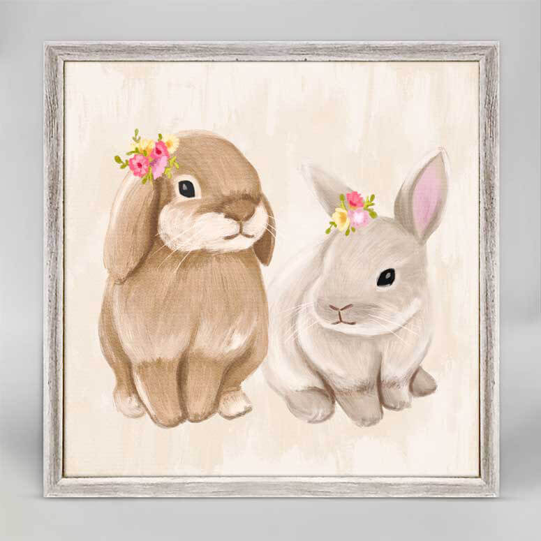 Sweet Baby Bunnies Mini Framed Canvas
