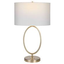 Load image into Gallery viewer, Gold Oval Ring Table Lamp
